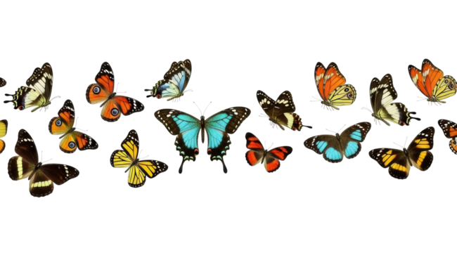 Colorful butterfly montage nature digital