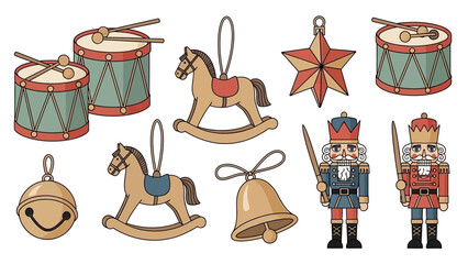 Festive Holiday Icons Ornaments and Toy Soldiers Collection