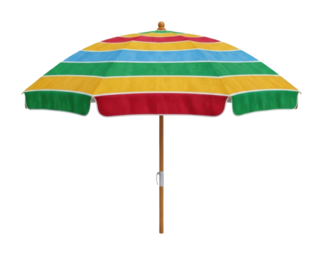 Colorful beach umbrella at sunny shore summer vibes relaxation