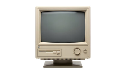Retro computer monitor with floppy disk drive, a vintage piece of technology from the past