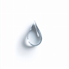 Isolated water droplet on pure white background macro photography minimalist environment close-up viewpoint