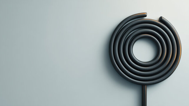 Abstract shot of a spiraling dark shape on a light background  - Powered by Adobe