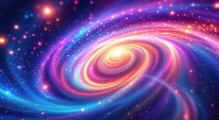 abstract image featuring a vibrant, glowing spiral galaxy or nebula.