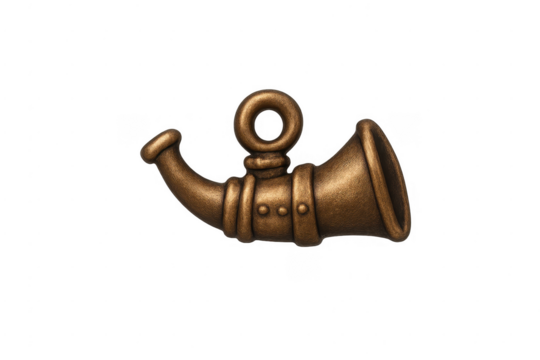 Bronze hunting horn communicating important signal