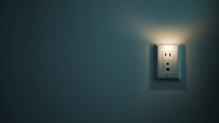 A lit electrical outlet. The soft glow provides a sense of security and illumination in the dark.