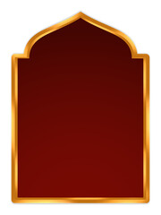 Gold-trimmed Islamic arch layout panel &ndash; A luxurious Islamic arch panel trimmed in gold, perfect for Eid greetings, Ramadan promotions, posters, announcements, and elegant religious designs