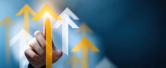 The Arrow Pointed by a Finger Representing Business Growth and Digital Success
