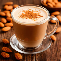 Warm Almond Latte with Cinnamon Dusting