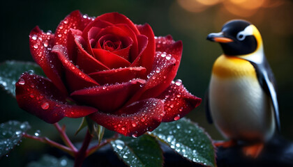 red rose on a black background