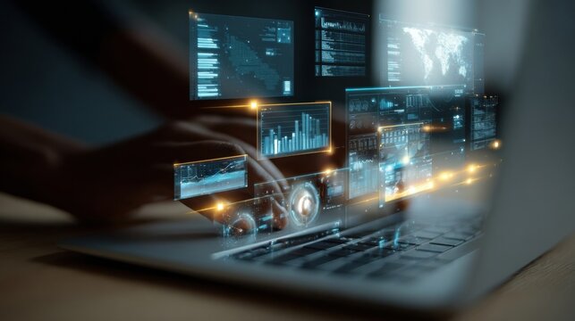 Digital Data Analytics on Laptop with Holographic Interface