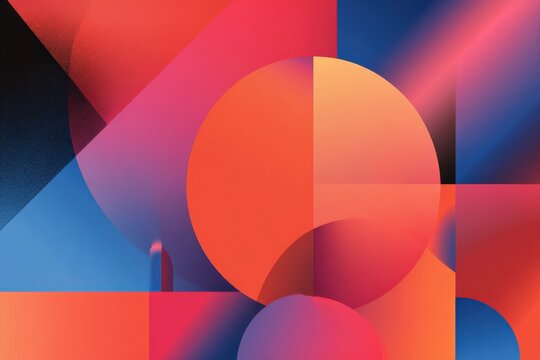 Geometric Harmony: Vibrant abstract design, a visual symphony of shapes and gradients in a dynamic interplay of color and form, igniting creativity and inspiring innovation.