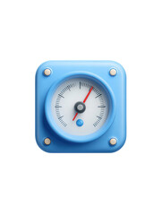 Modern blue gauge with a red needle indicates a reading with precision and clarity, perfect for dashboards, reports, monitoring systems, and UI design