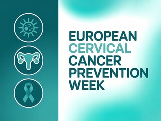 European cervical cancer prevention week promoting awareness and early detection through health icons and educational messaging