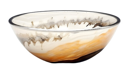 Stunning decorative glass bowl centerpiece with marbled brown and amber hues, perfect for modern home decor and adding a touch of elegant artistry to any table