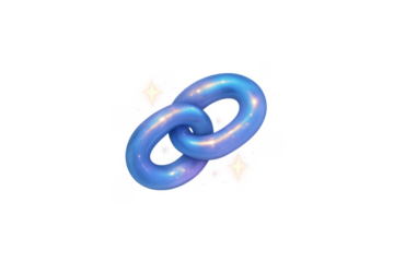 Shiny 3d blue chain link symbol connecting
