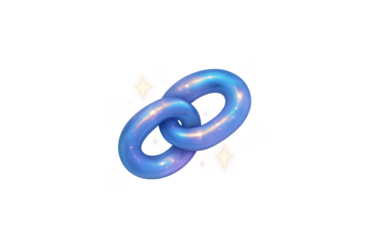 Shiny 3d blue chain link symbol connecting