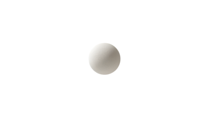 A single, small, perfectly spherical white object, possibly a pill or bead, centered against a pure transparent background, isolated on transparent background