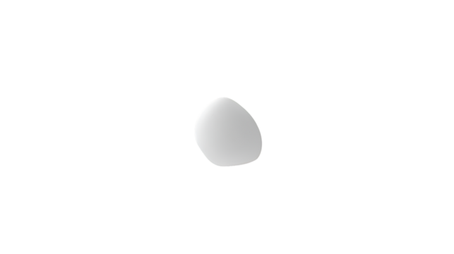 A small, smooth, light gray, slightly irregular oval shape rendered with soft shading, isolated on transparent background - Powered by Adobe