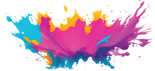 Abstract watercolor background of colorful ink splashes and artistic paint splatters