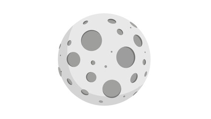 Obraz premium A flat cartoonish illustration of the moon with craters