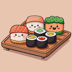 Cute cartoon superhero girl flying with red cape and blue suit