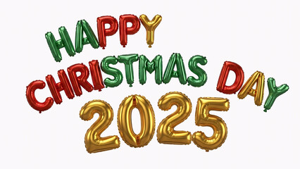 Happy christmas day 2025 balloons festive holiday greeting