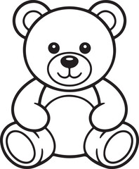 Cute teddy bear outline illustration for coloring books and children s activities