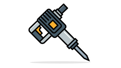 A stylized illustration of a jackhammer on a white background