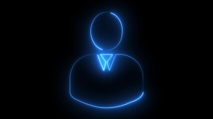 Neon Hiring icon with question mark isolated. on a black background . 4k video