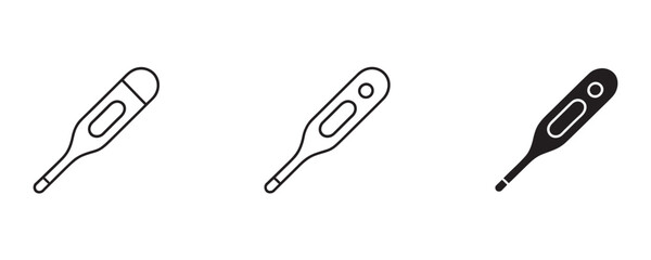 Modern thermometer set indicating illness for medical design, perfect for healthcare promotions, clinic ads, or creating a healthy lifestyle campaign