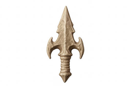 Ancient tribal spearhead or arrowhead weapon, primitive stone tool