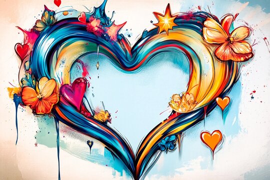 Fluid petal heart frame for Valentine's Day and special celebrations