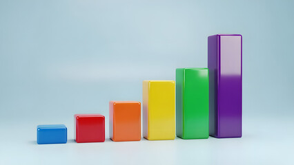 Vibrant 3D Bars Climbing Up – Progress and Profit Visual