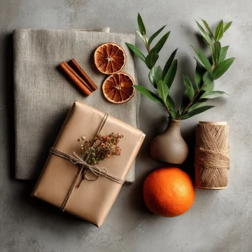 Eco Christmas Gift Wrapping with Natural Elements