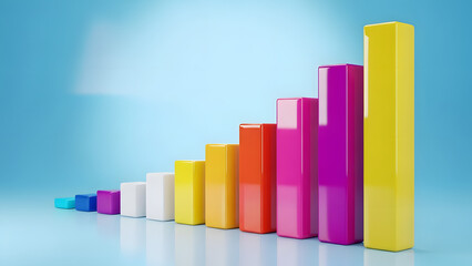Rainbow Spectrum 3D Bars Depicting Positive Progress
