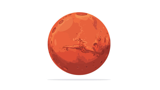 Pixel art illustration of the planet Mars with craters and surface features