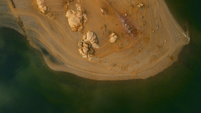 Shoreline Curves and Water Contrast at Embalse de Almendra from Above