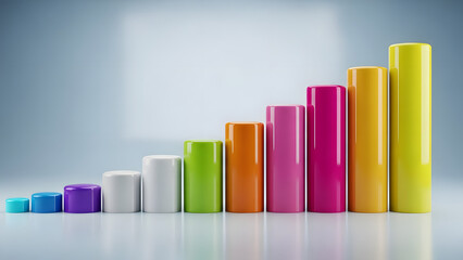 Increasing Colorful Bars Representing Financial Success.