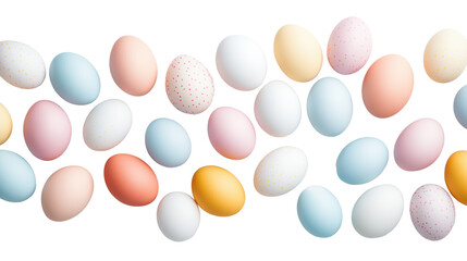 Colorful Easter eggs on a transparent background