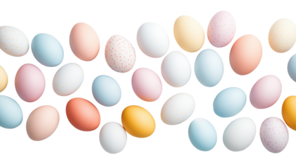 Colorful Easter eggs on a transparent background