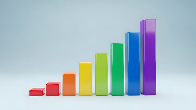 Colorful 3D Bar Chart Showing Business Growth and Success. - Powered by Adobe