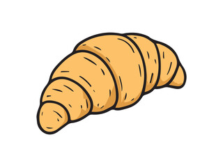 Simple vector illustration of a croissant with a light golden color and clean outlines. Perfect for bakery branding, food icons, menus, packaging, and culinary-themed designs.