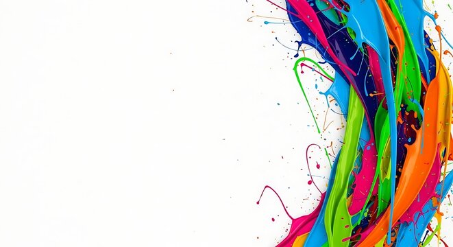 Vibrant paint splash art with dynamic colors for creative projects, a modern abstract design with a bold, energetic feel perfect for eye-catching visuals