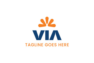 Letters VIA Sunrise Logo, suitable for any businesswith VIA VA AV Initials