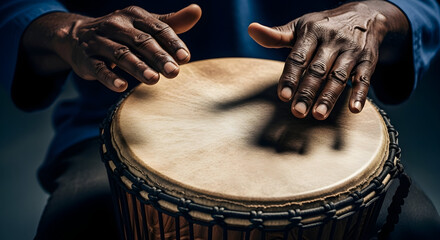 Rhythmic Resonance Captivating Djembe Performance African Cultural Heritage Drumming Artistry Percussion Music Expressions Melodic Vibrations Hand Drumming Enthusiasm Sound