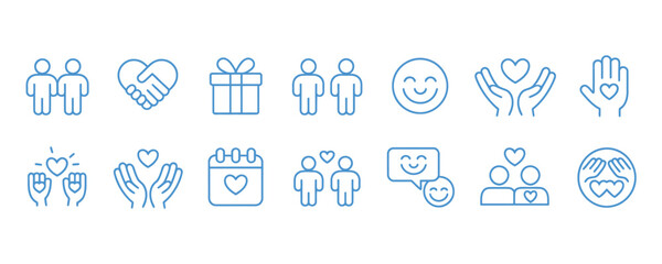 Express love and connection with these sweet icons, ideal for social media, greeting cards, and spreading joy this Valentine's Day season