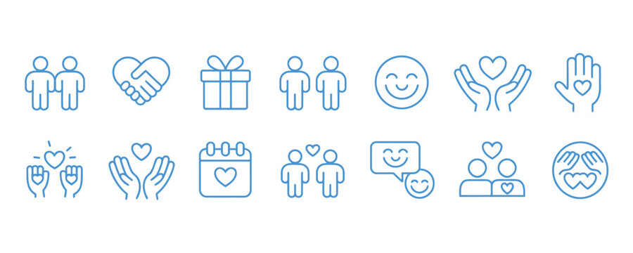 Express love and connection with these sweet icons, ideal for social media, greeting cards, and spreading joy this Valentine's Day season