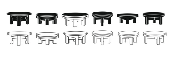 table silhouette vector illustration