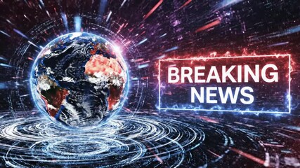 Catch the latest global headlines with this dynamic Earth animation for news broadcasts and urgent updates you can customize easily for your brand