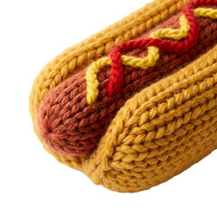 Obraz premium Colorful Hot Dog Plush Toy with Textured Fabric for Kids and Adults
